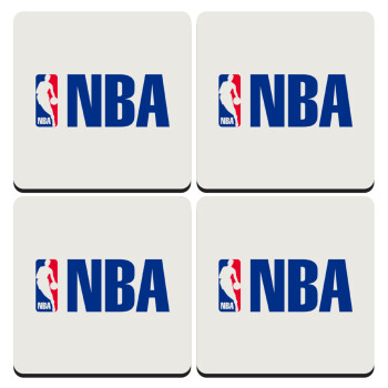 NBA, ΣΕΤ 4 Σουβέρ ξύλινα τετράγωνα (9cm)