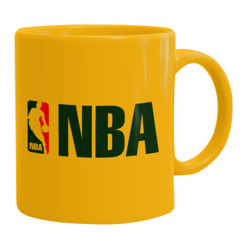 NBA, Ceramic coffee mug yellow, 330ml (1pcs)