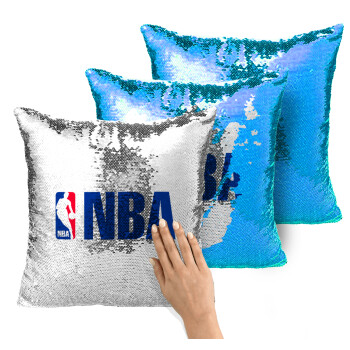 NBA, Μαξιλάρι καναπέ Μαγικό Μπλε με πούλιες 40x40cm περιέχεται το γέμισμα