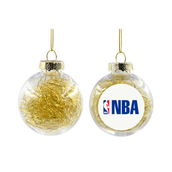 NBA, Transparent Christmas tree ball ornament with gold filling 8cm