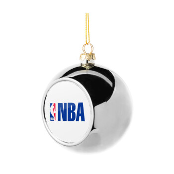 NBA, Silver 8cm Christmas tree ball ornament