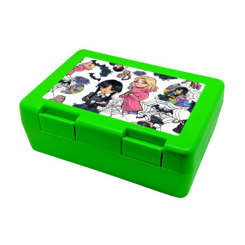 Wednesday and Enid Sinclair, Children's cookie container GREEN 185x128x65mm (BPA free plastic)