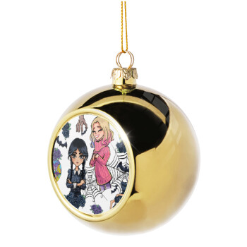 Wednesday and Enid Sinclair, Golden Christmas tree ball ornament 8cm