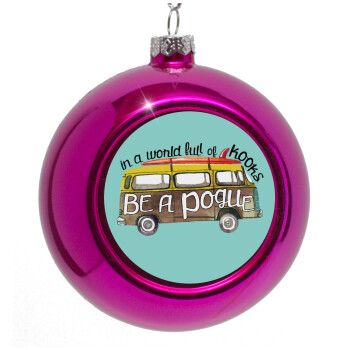 Outerbanks Pogue Life, Purple Christmas tree ornament bauble 8cm