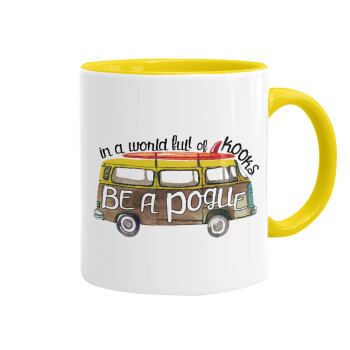 Outerbanks Pogue Life, Mug colored yellow, ceramic, 330ml