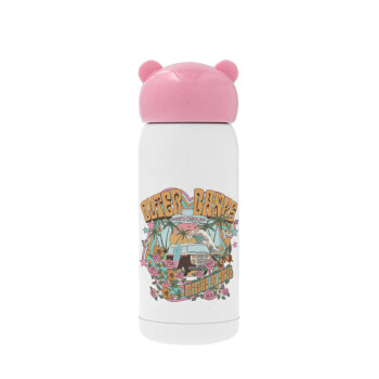 Outerbanks paradise on earth, Pink stainless steel thermal flask, 320ml