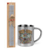 Easter Set, metallic thermal cup (300ml) & Easter aromatic flat candle (30cm) (GRAY)