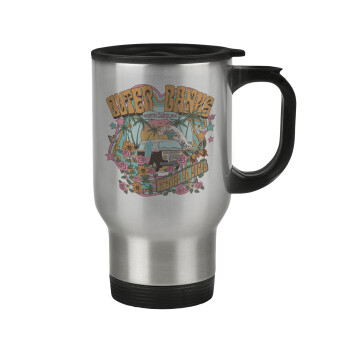 Outerbanks paradise on earth, Stainless steel travel mug with lid, double wall 450ml