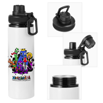 Rainbow friends, Metal water bottle with safety cap, aluminum 850ml