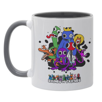 Rainbow friends, Mug colored grey, ceramic, 330ml