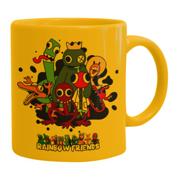 Rainbow friends, Ceramic coffee mug yellow, 330ml (1pcs)