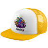 Adult Soft Trucker Hat with Yellow/White Mesh (POLYESTER, ADULT, UNISEX, ONE SIZE)