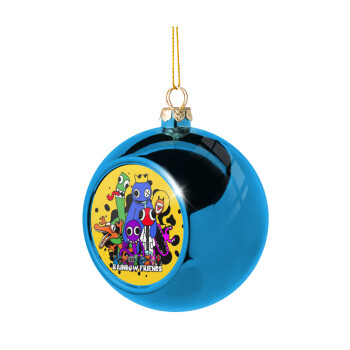 Rainbow friends, Blue Christmas tree ball ornament 8cm