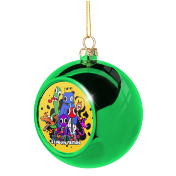 Rainbow friends, Green Christmas tree ornament ball 8cm