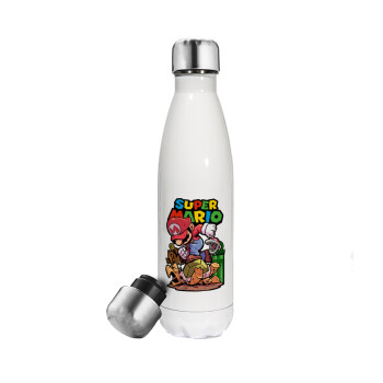 Super mario Jump, Metal mug thermos White (Stainless steel), double wall, 500ml