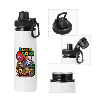 Super mario Jump, Metal water bottle with safety cap, aluminum 850ml