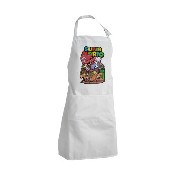 Super mario Jump, Adult Chef Apron (with sliders and 2 pockets)