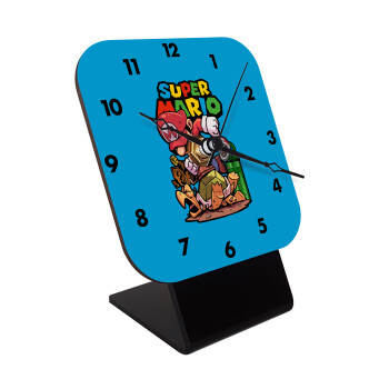 Super mario Jump, Quartz Wooden table clock with hands (10cm)