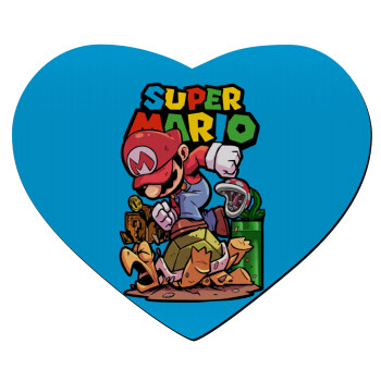 Super mario Jump, Mousepad heart 23x20cm