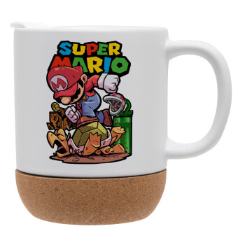 Super mario Jump, Ceramic coffee mug Cork (MAT), 330ml (1pcs)