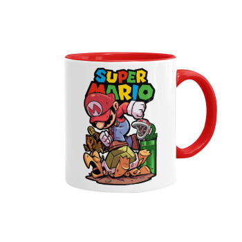 Super mario Jump, Mug colored red, ceramic, 330ml