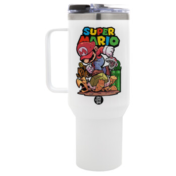 Super mario Jump, Mega Tumbler με καπάκι, διπλού τοιχώματος (θερμό) 1,2L