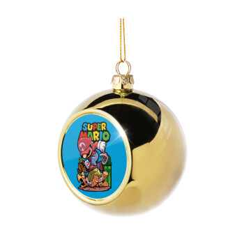 Super mario Jump, Golden Christmas tree ball ornament 8cm