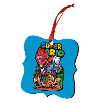 Super mario Jump, Christmas ornament polygon wooden 7.5cm