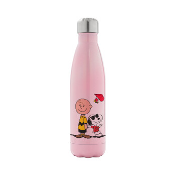 Snoopy & Joe, Metal mug thermos Pink Iridiscent (Stainless steel), double wall, 500ml