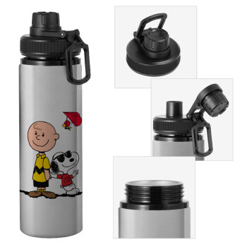 Snoopy & Joe, Μεταλλικό παγούρι νερού με καπάκι ασφαλείας, αλουμινίου 850ml