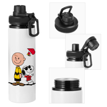 Snoopy & Joe, Metal water bottle with safety cap, aluminum 850ml