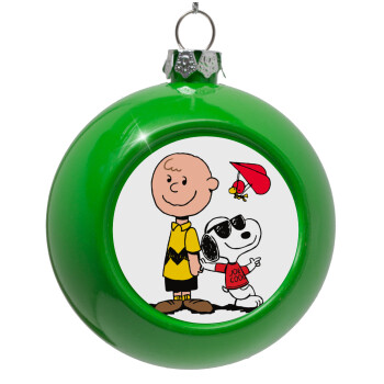 Snoopy & Joe, Green Christmas tree ornament bauble 8cm