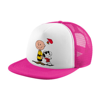 Snoopy & Joe, Καπέλο Ενηλίκων Soft Trucker με Δίχτυ Pink/White (POLYESTER, ΕΝΗΛΙΚΩΝ, UNISEX, ONE SIZE)