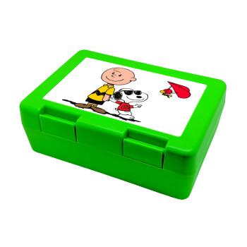 Snoopy & Joe, Children's cookie container GREEN 185x128x65mm (BPA free plastic)