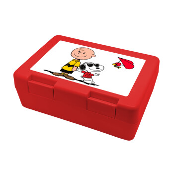 Snoopy & Joe, Children's cookie container RED 185x128x65mm (BPA free plastic)