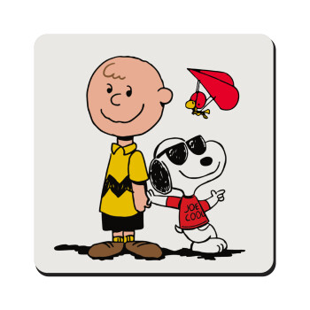 Snoopy & Joe, Τετράγωνο μαγνητάκι ξύλινο 9x9cm