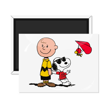 Snoopy & Joe, Ορθογώνιο μαγνητάκι ψυγείου διάστασης 9x6cm