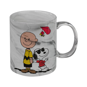 Snoopy & Joe, Κούπα κεραμική, marble style (μάρμαρο), 330ml