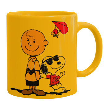 Snoopy & Joe, Ceramic coffee mug yellow, 330ml (1pcs)
