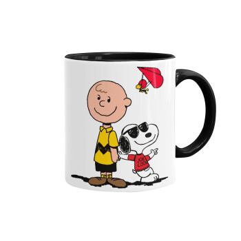 Snoopy & Joe, Mug colored black, ceramic, 330ml