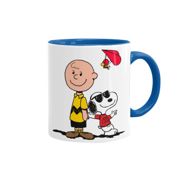 Snoopy & Joe, Κούπα χρωματιστή μπλε, κεραμική, 330ml