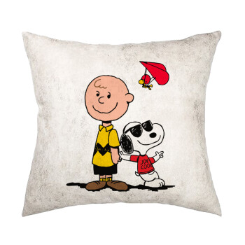 Snoopy & Joe, Μαξιλάρι καναπέ Δερματίνη Γκρι 40x40cm με γέμισμα