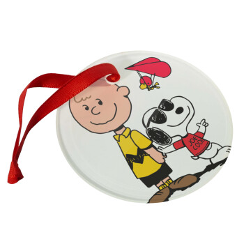 Snoopy & Joe, Χριστουγεννιάτικο στολίδι γυάλινο 9cm