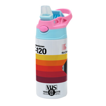 VHS sony dynamicron T-120, Children's hot water bottle, stainless steel, with safety straw, Pink/BlueCiel (360ml) BPA FREE