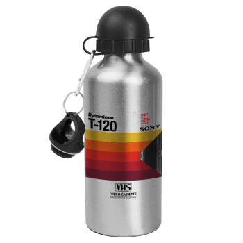 VHS sony dynamicron T-120, Metallic water jug, Silver, aluminum 500ml