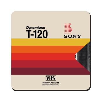 VHS sony dynamicron T-120, Τετράγωνο μαγνητάκι ξύλινο 9x9cm