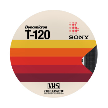 VHS sony dynamicron T-120, Mousepad Round 20cm