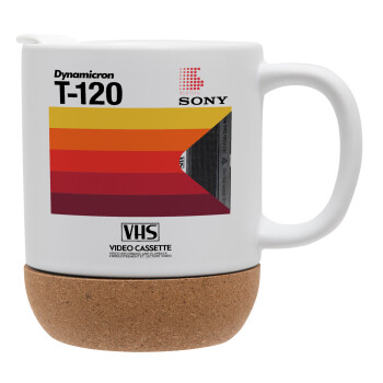 VHS sony dynamicron T-120, Ceramic coffee mug Cork (MAT), 330ml (1pcs)