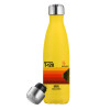 Yellow Stainless Steel Metallic Thermos, double-walled, 500ml