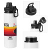 Metal water bottle with safety cap, aluminum 850ml